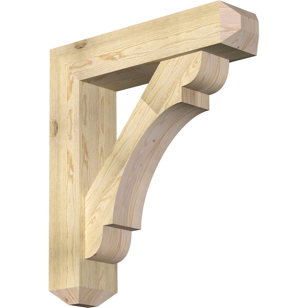 Ekena Millwork Olympic Craftsman Rough Sawn Bracket w/ Offset Brace, Douglas Fir, 8"W x 34"D x 38"H BKT0806X34X38OLY04RDF - main